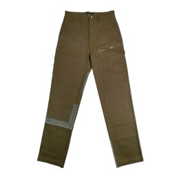 Personally designed color-blocking men's slanted pants Customized green embroidered slanted pants Retail industry Slanted pants design company H271 Personally designed color-blocking men's slanted pants Customized green embroidered slanted pants Retail industry Slanted pants design company H271